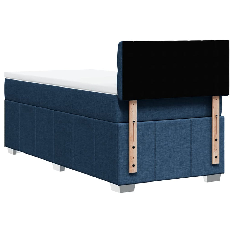 Boxspring met matras stof blauw 100x200 cm