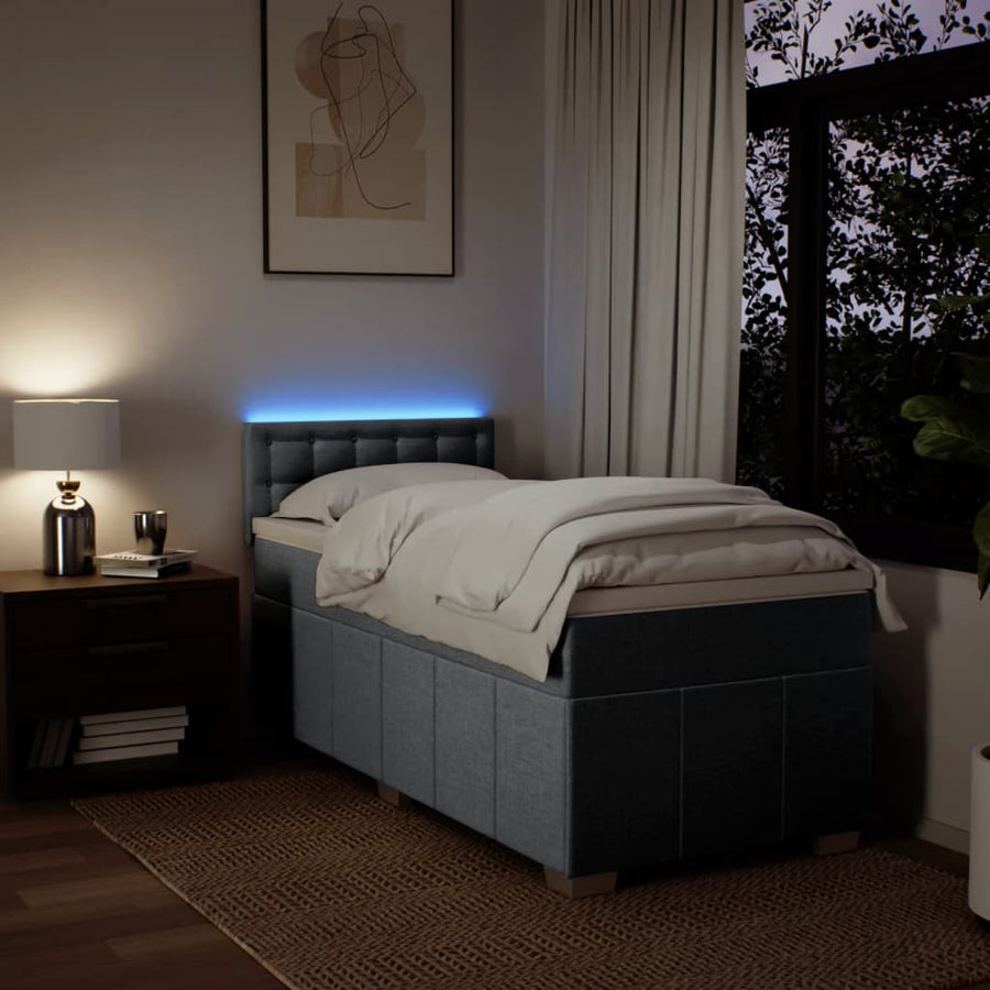 Boxspring Met Matras Stof Lichtgrijs 100X200 Cm