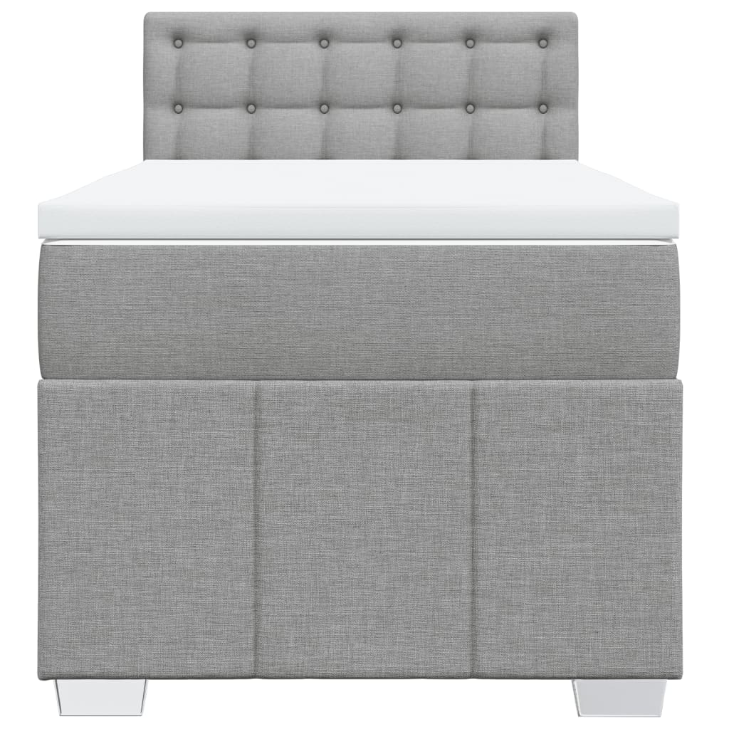 Boxspring Met Matras Stof Lichtgrijs 100X200 Cm
