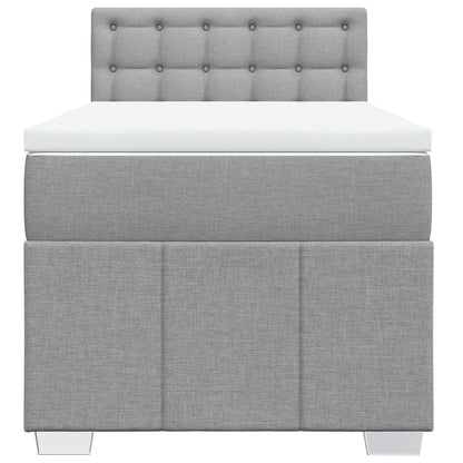 Boxspring Met Matras Stof Lichtgrijs 100X200 Cm