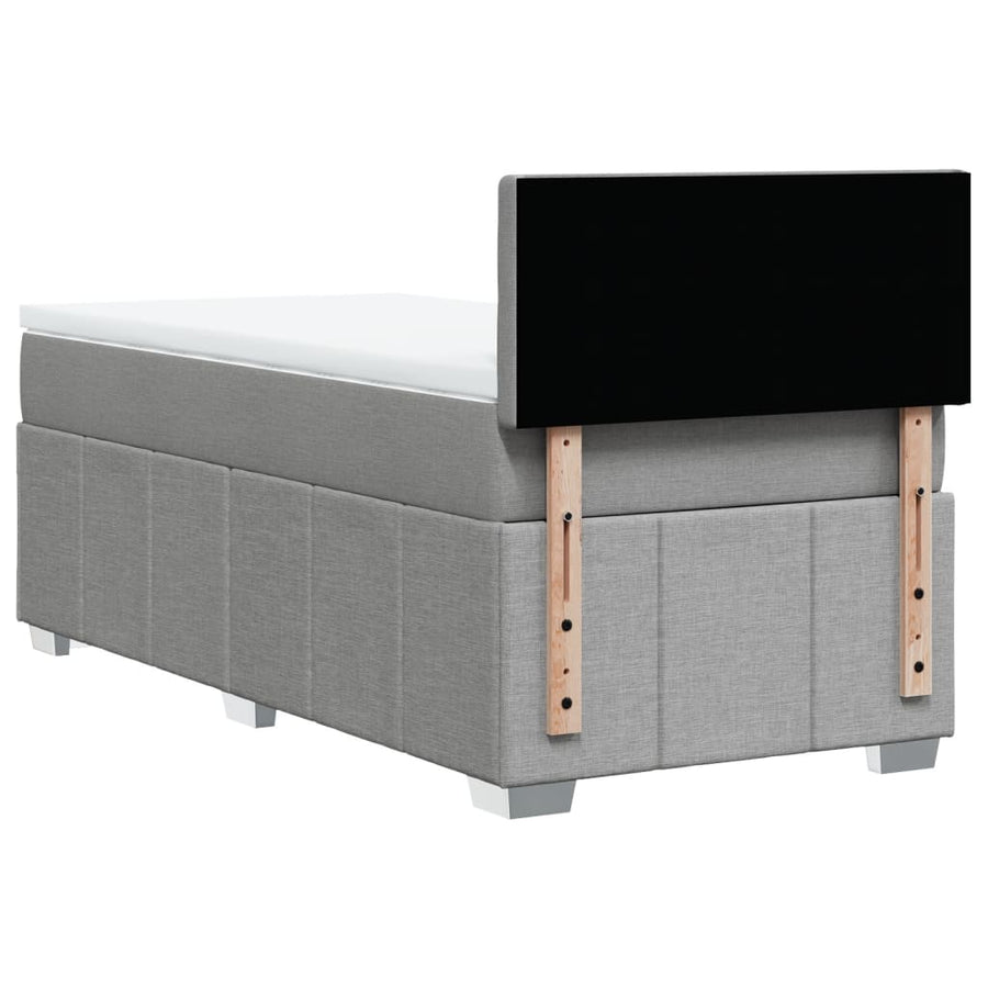 Boxspring Met Matras Stof Lichtgrijs 100X200 Cm