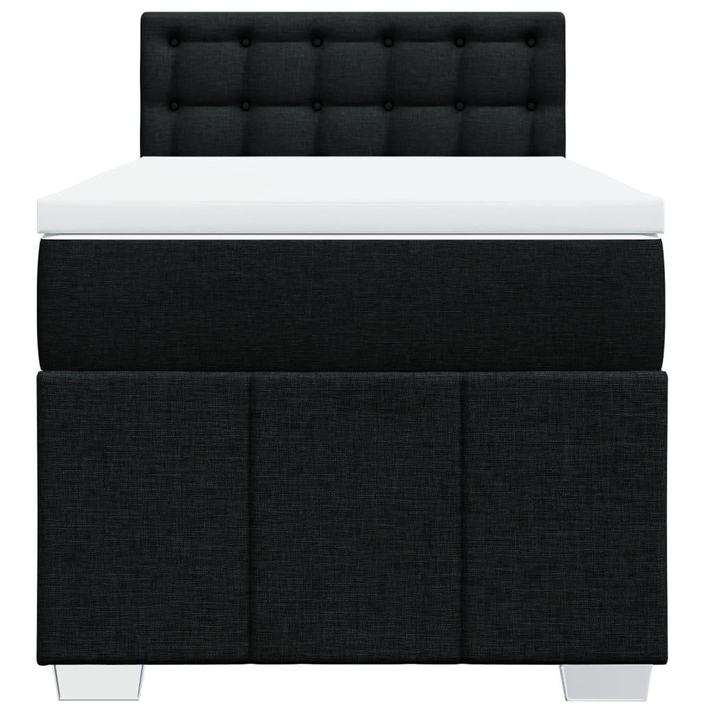 Boxspring met matras stof zwart 100x200 cm