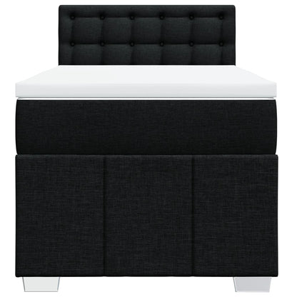 Boxspring met matras stof zwart 100x200 cm
