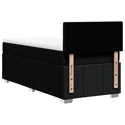 Boxspring met matras stof zwart 100x200 cm