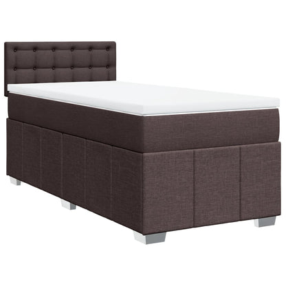 Boxspring met matras stof donkerbruin 100x200 cm
