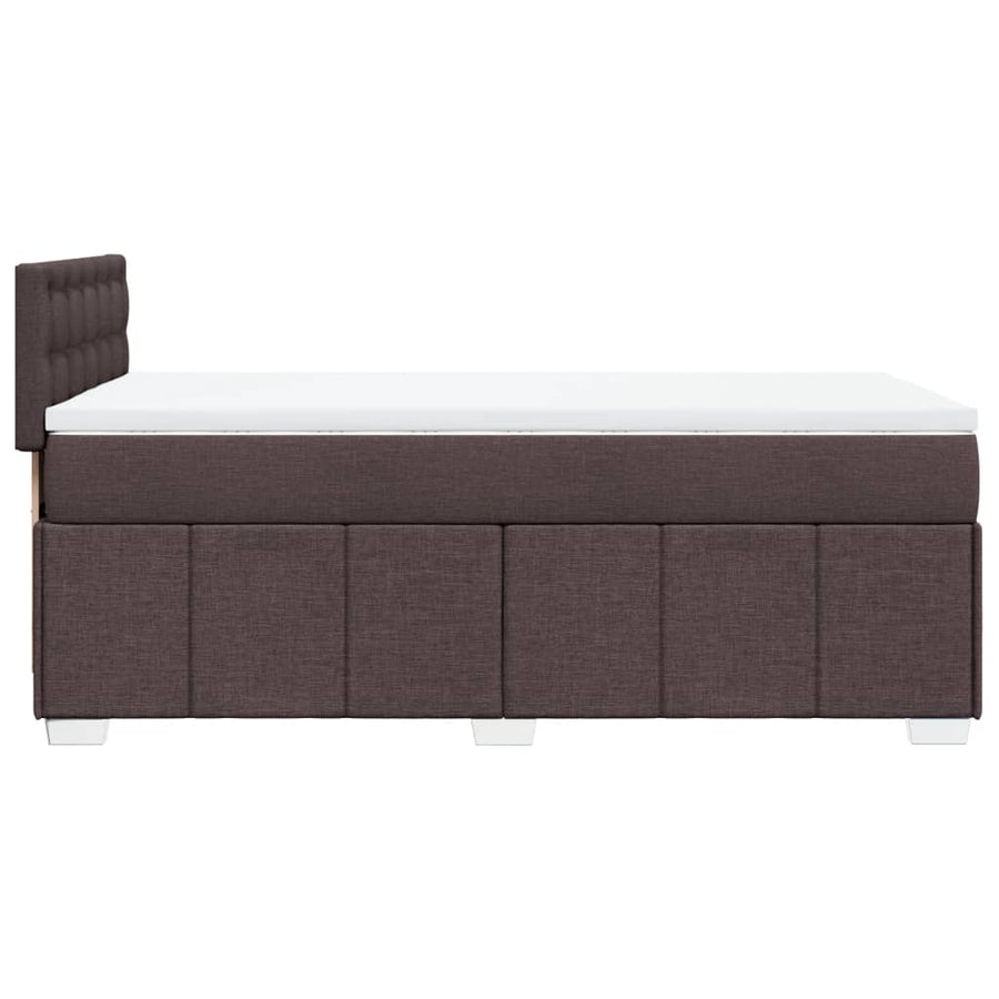 Boxspring met matras stof donkerbruin 100x200 cm
