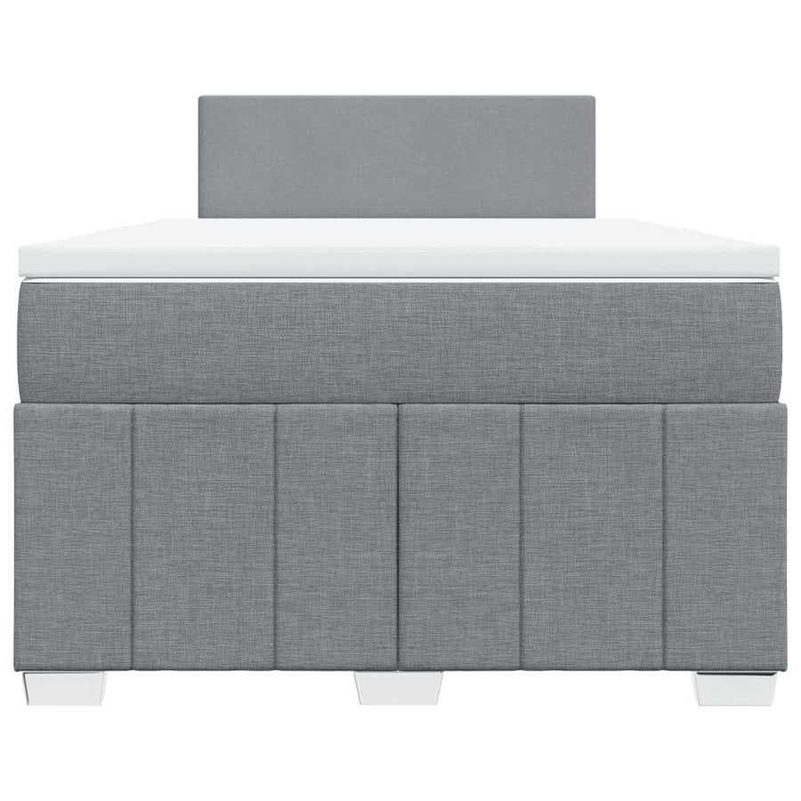 Boxspring met matras stof lichtgrijs 120x190 cm