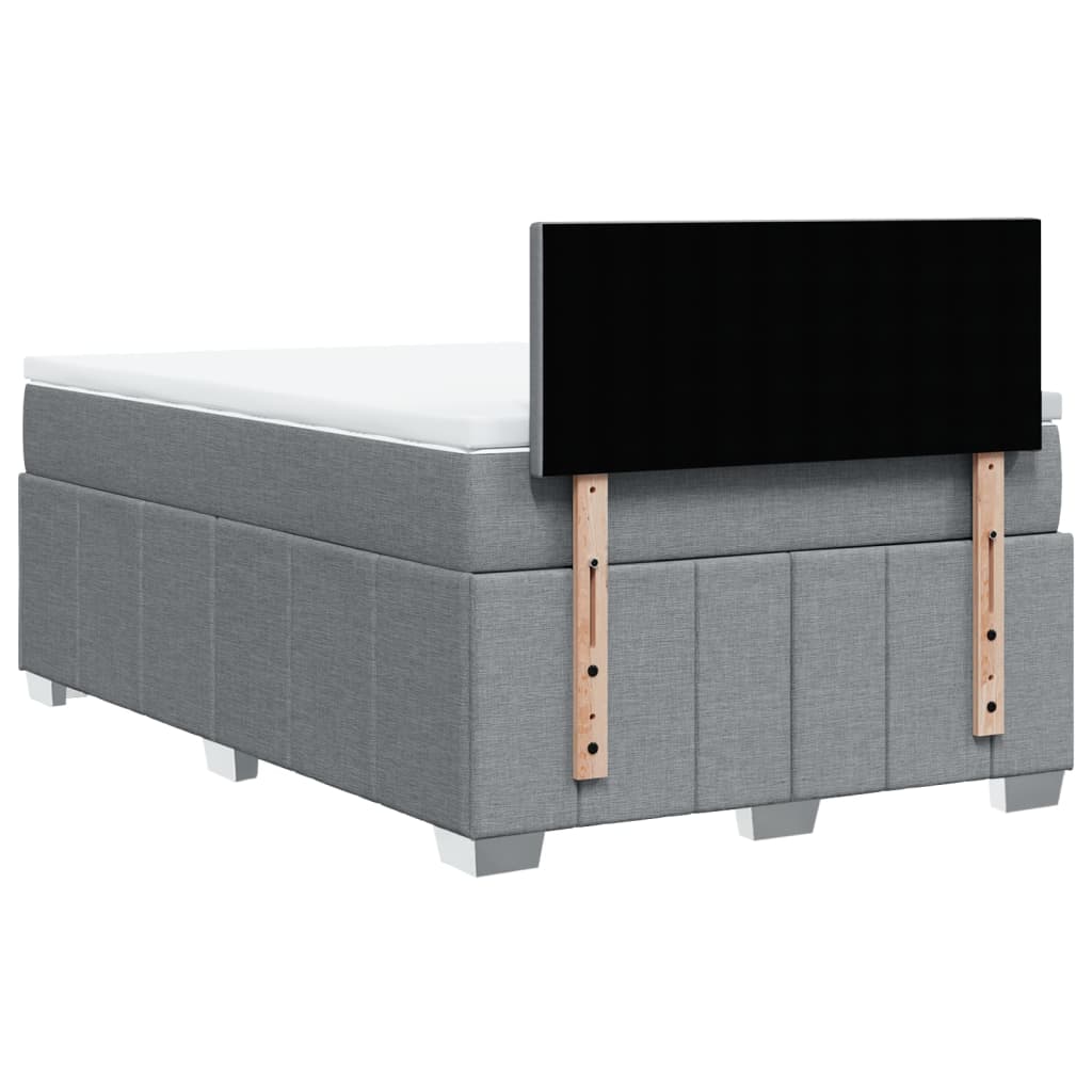 Boxspring met matras stof lichtgrijs 120x190 cm