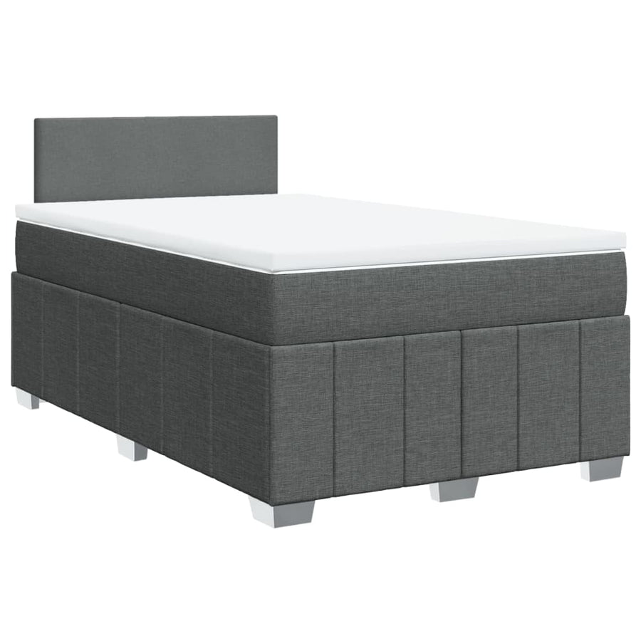 Boxspring met matras stof donkergrijs 120x190 cm