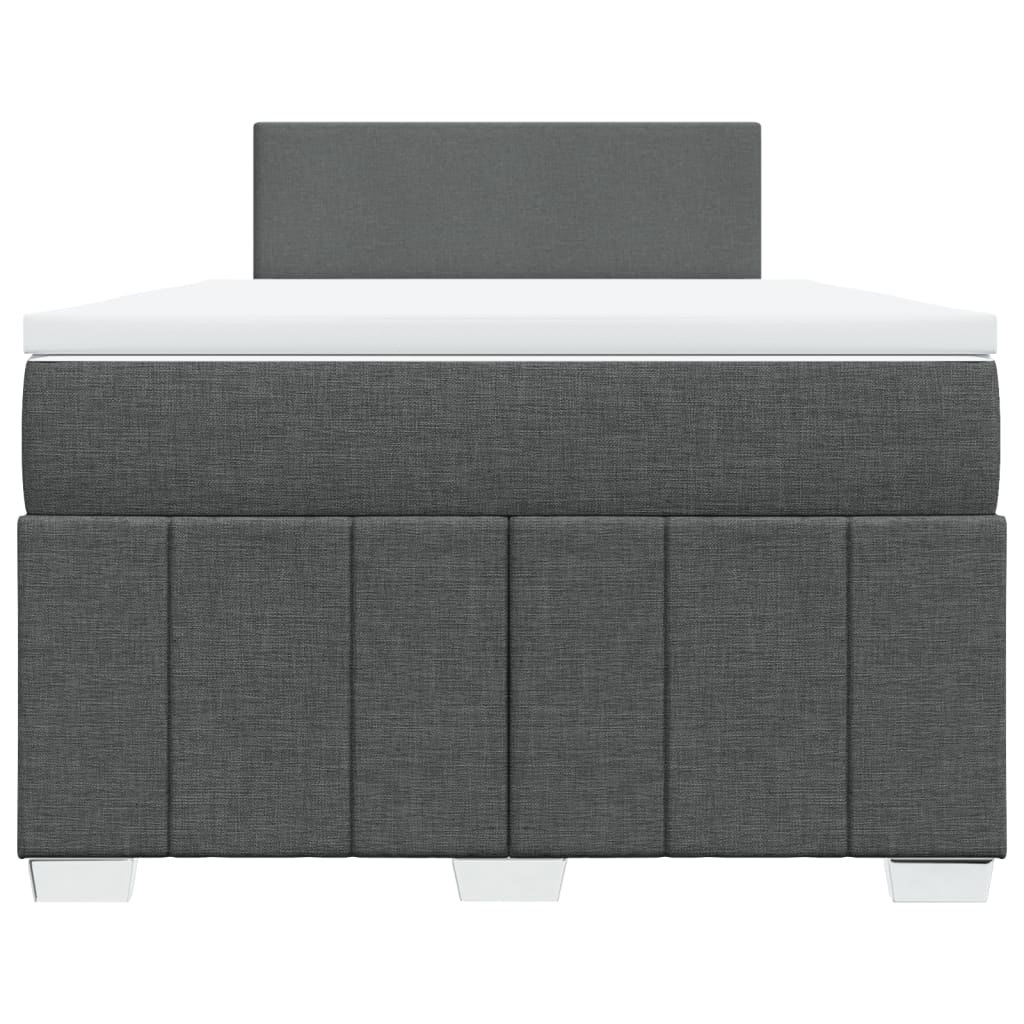 Boxspring met matras stof donkergrijs 120x190 cm