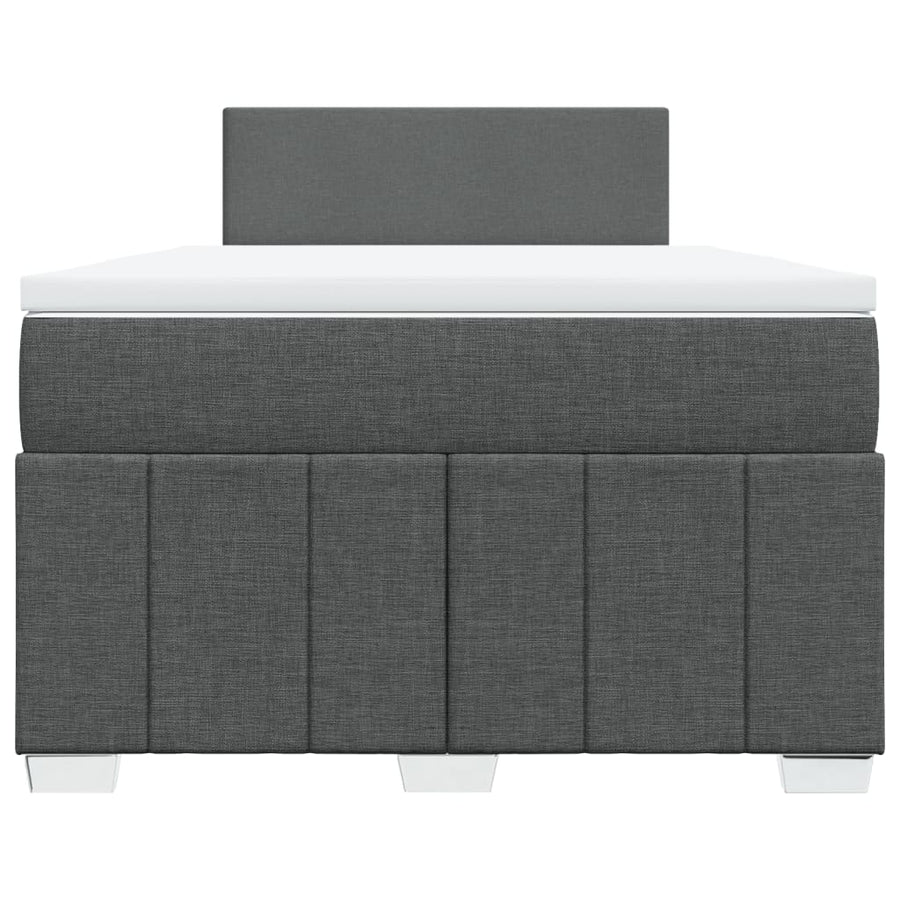 Boxspring met matras stof donkergrijs 120x190 cm