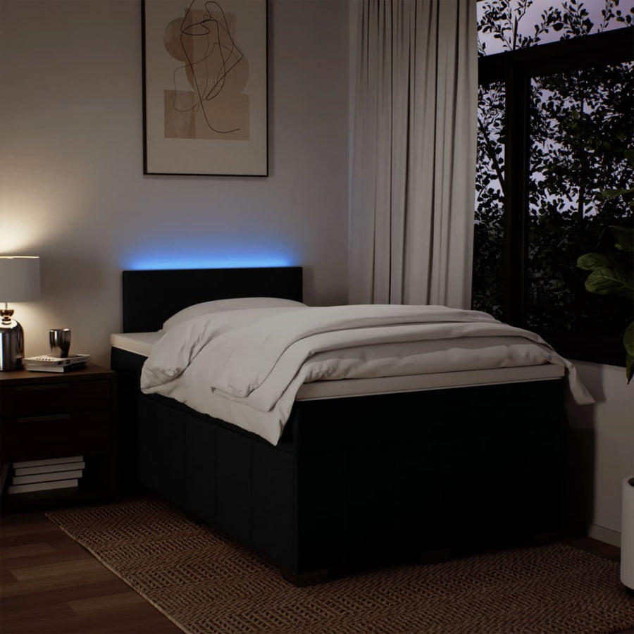 Boxspring met matras stof zwart 120x190 cm