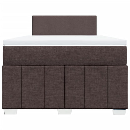Boxspring met matras stof donkerbruin 120x190 cm
