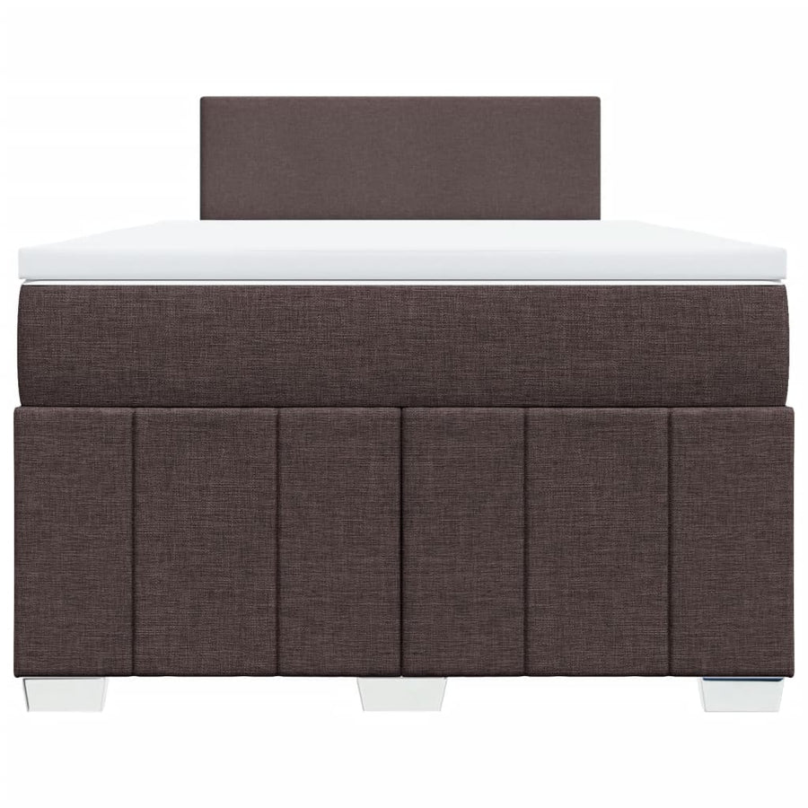 Boxspring met matras stof donkerbruin 120x190 cm