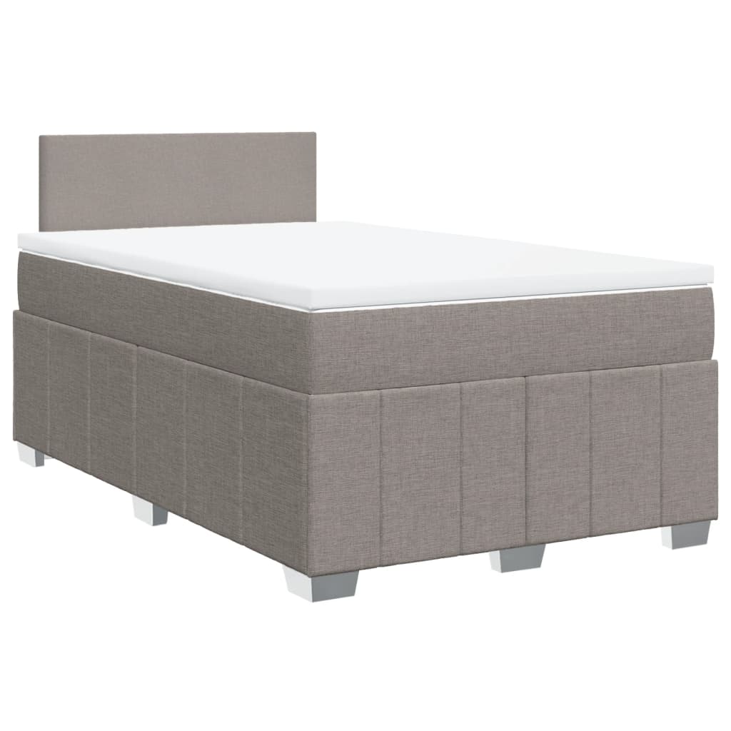 Boxspring met matras stof taupe 120x190 cm