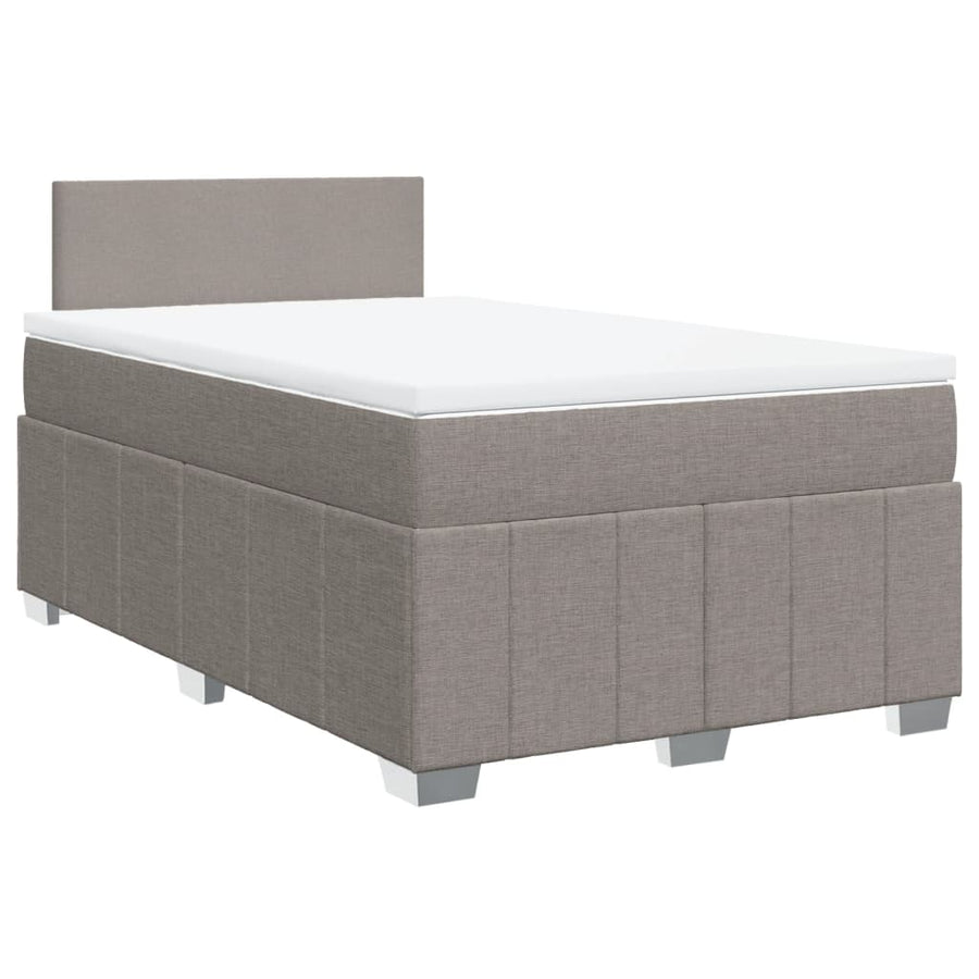 Boxspring met matras stof taupe 120x190 cm