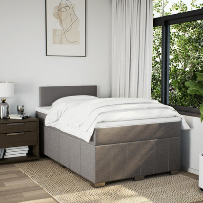 Boxspring met matras stof taupe 120x190 cm