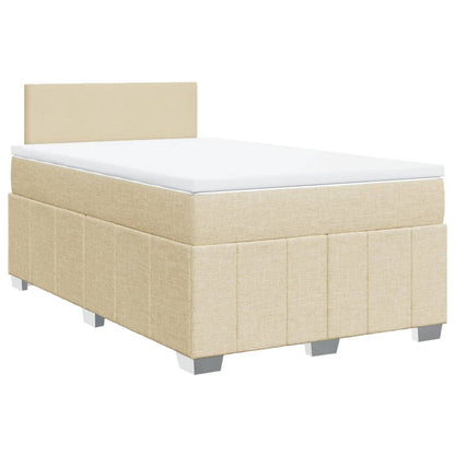 Boxspring met matras stof crèmekleurig 120x190 cm