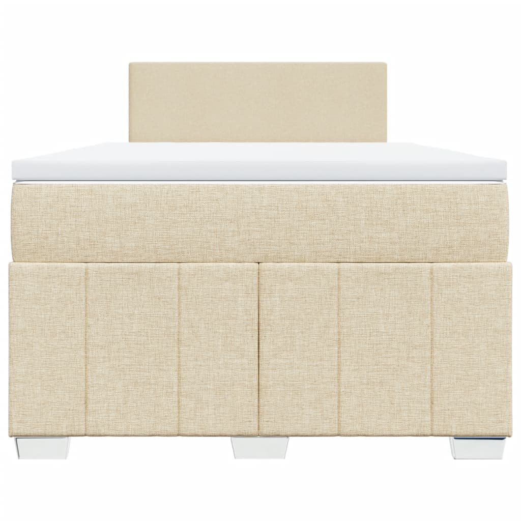 Boxspring met matras stof crèmekleurig 120x190 cm