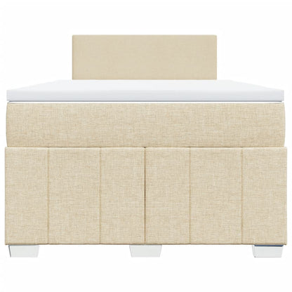 Boxspring met matras stof crèmekleurig 120x190 cm