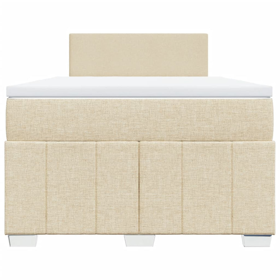 Boxspring met matras stof crèmekleurig 120x190 cm