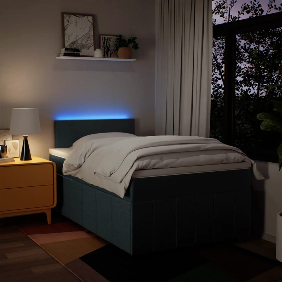Boxspring Met Matras Stof 120 x 190 cm Blauw
