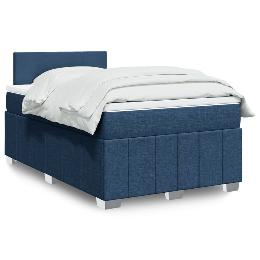 Boxspring Met Matras Stof 120 x 190 cm Blauw