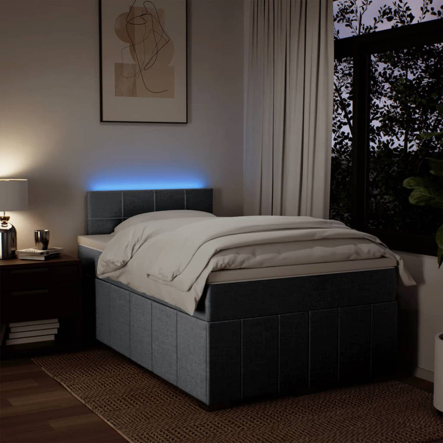 Boxspring met matras stof lichtgrijs 120x190 cm
