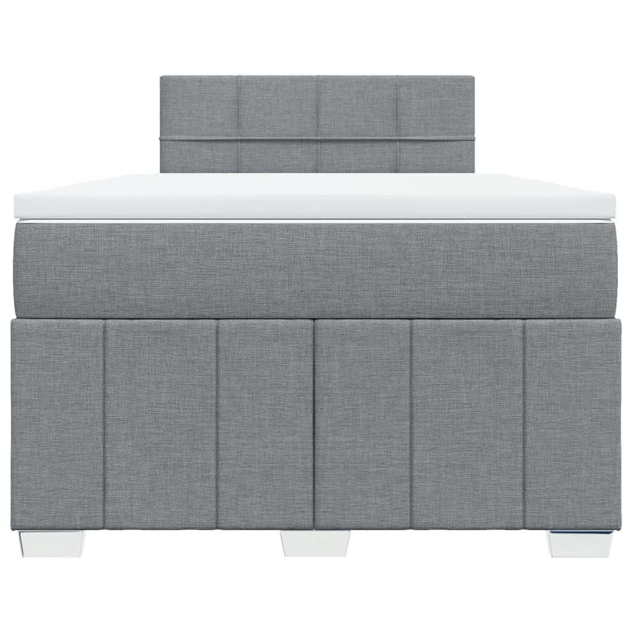 Boxspring met matras stof lichtgrijs 120x190 cm