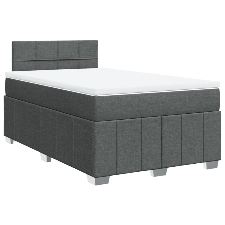 Boxspring met matras stof donkergrijs 120x190 cm
