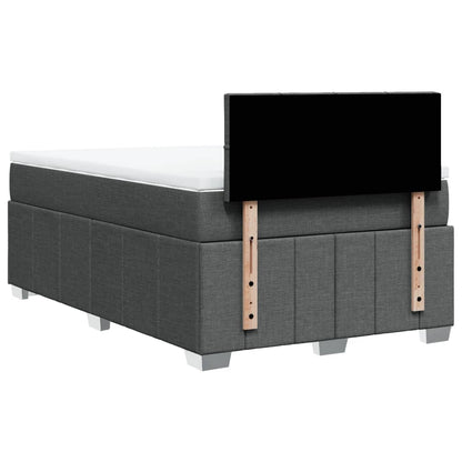 Boxspring met matras stof donkergrijs 120x190 cm
