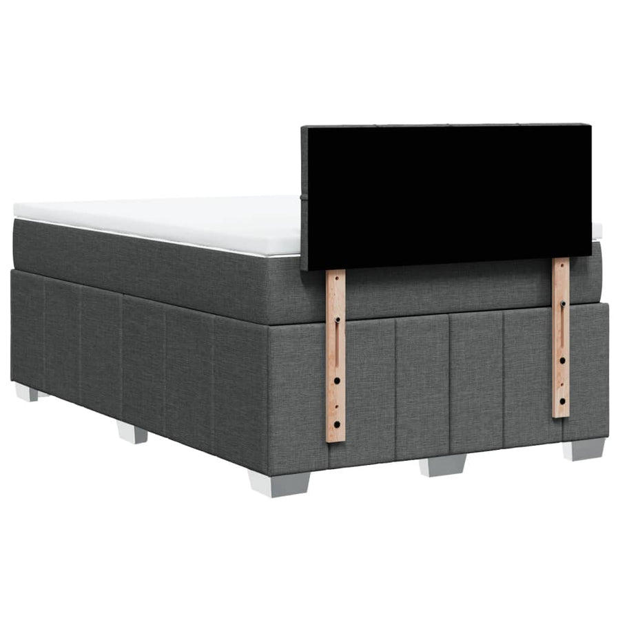 Boxspring met matras stof donkergrijs 120x190 cm