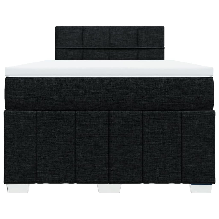 Boxspring met matras stof zwart 120x190 cm