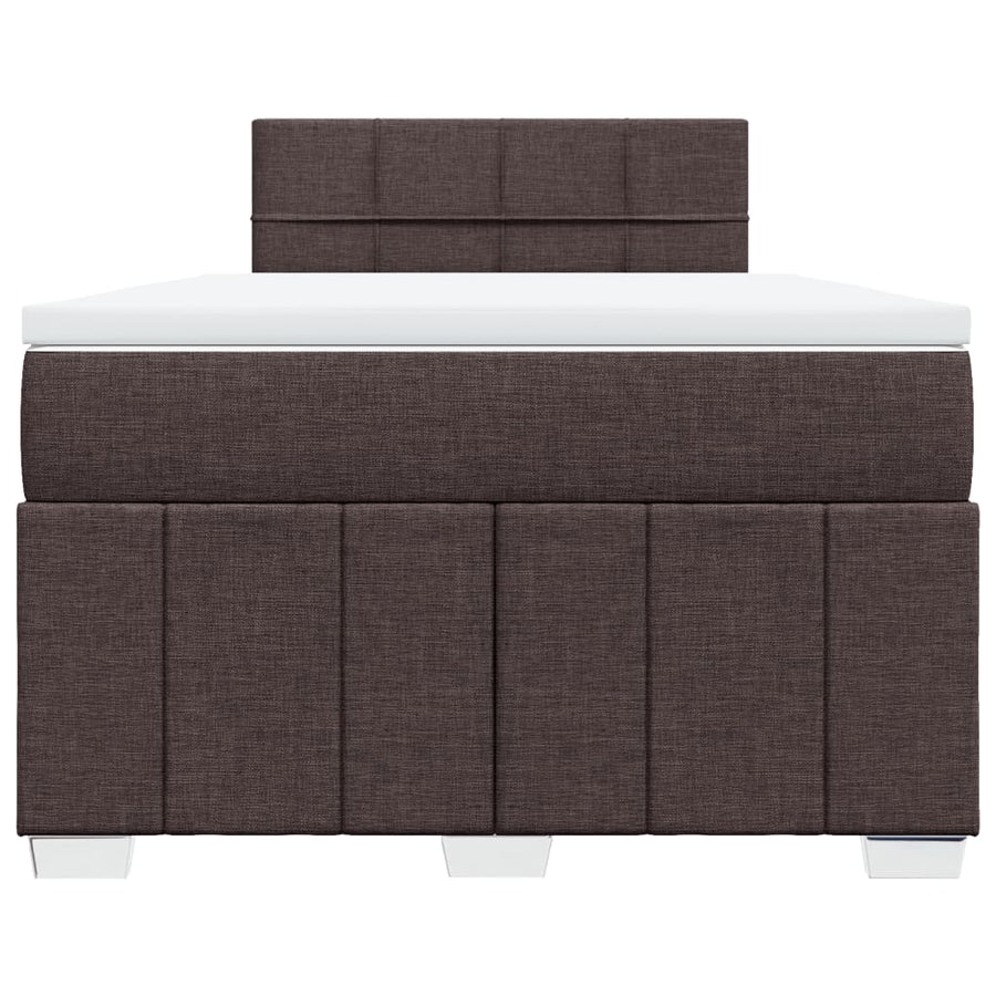 Boxspring met matras stof donkerbruin 120x190 cm