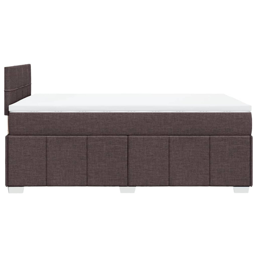 Boxspring met matras stof donkerbruin 120x190 cm
