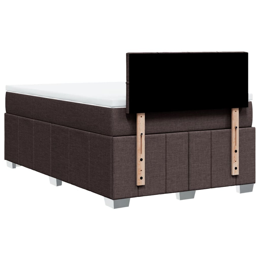 Boxspring met matras stof donkerbruin 120x190 cm
