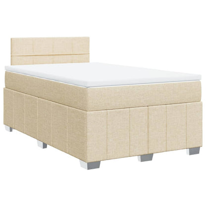 Boxspring met matras stof crèmekleurig 120x190 cm