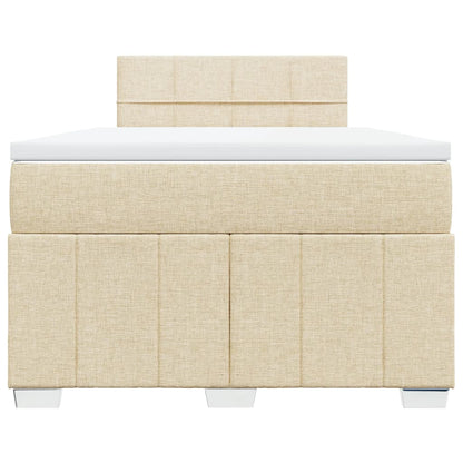 Boxspring met matras stof crèmekleurig 120x190 cm