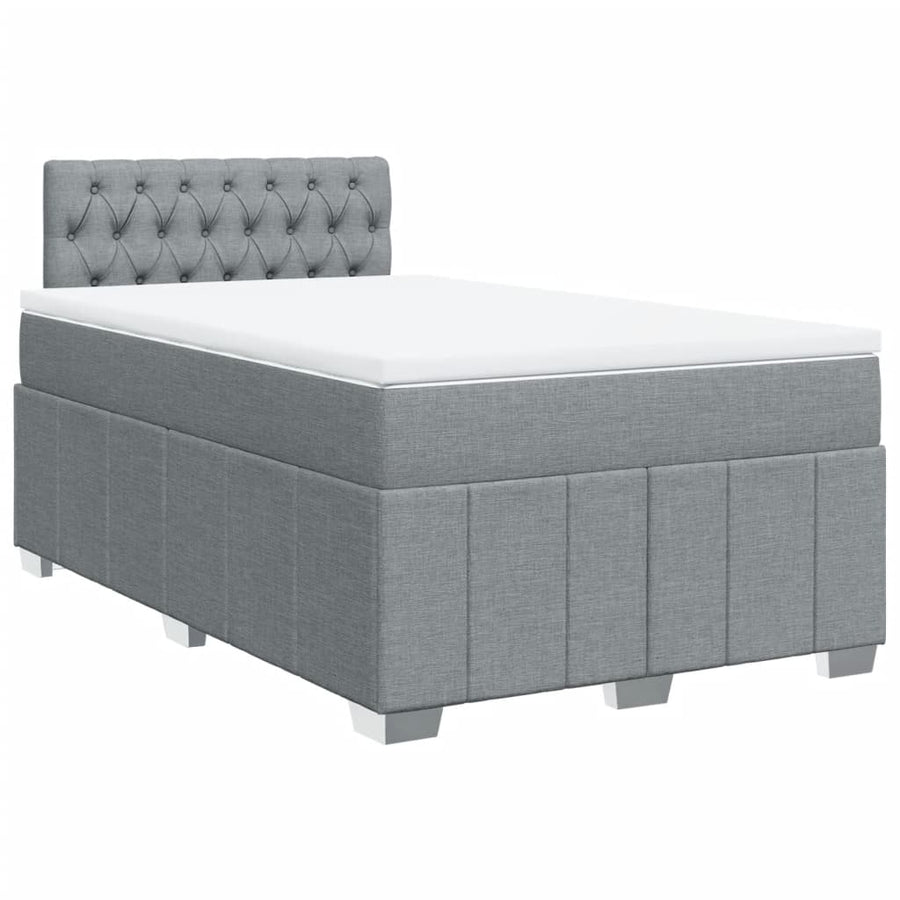 Boxspring met matras stof lichtgrijs 120x190 cm
