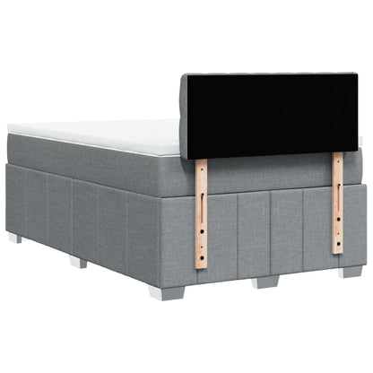 Boxspring met matras stof lichtgrijs 120x190 cm