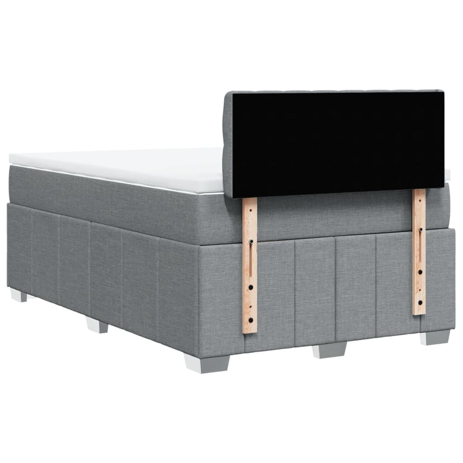 Boxspring met matras stof lichtgrijs 120x190 cm