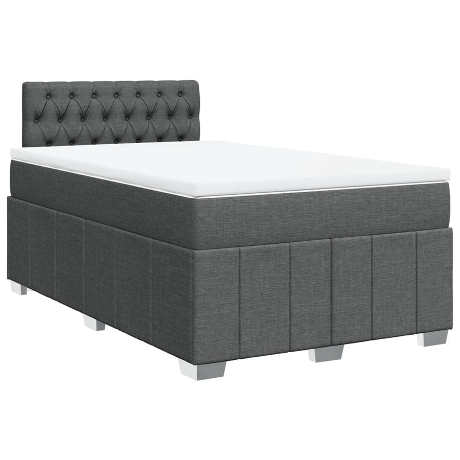 Boxspring met matras stof donkergrijs 120x190 cm