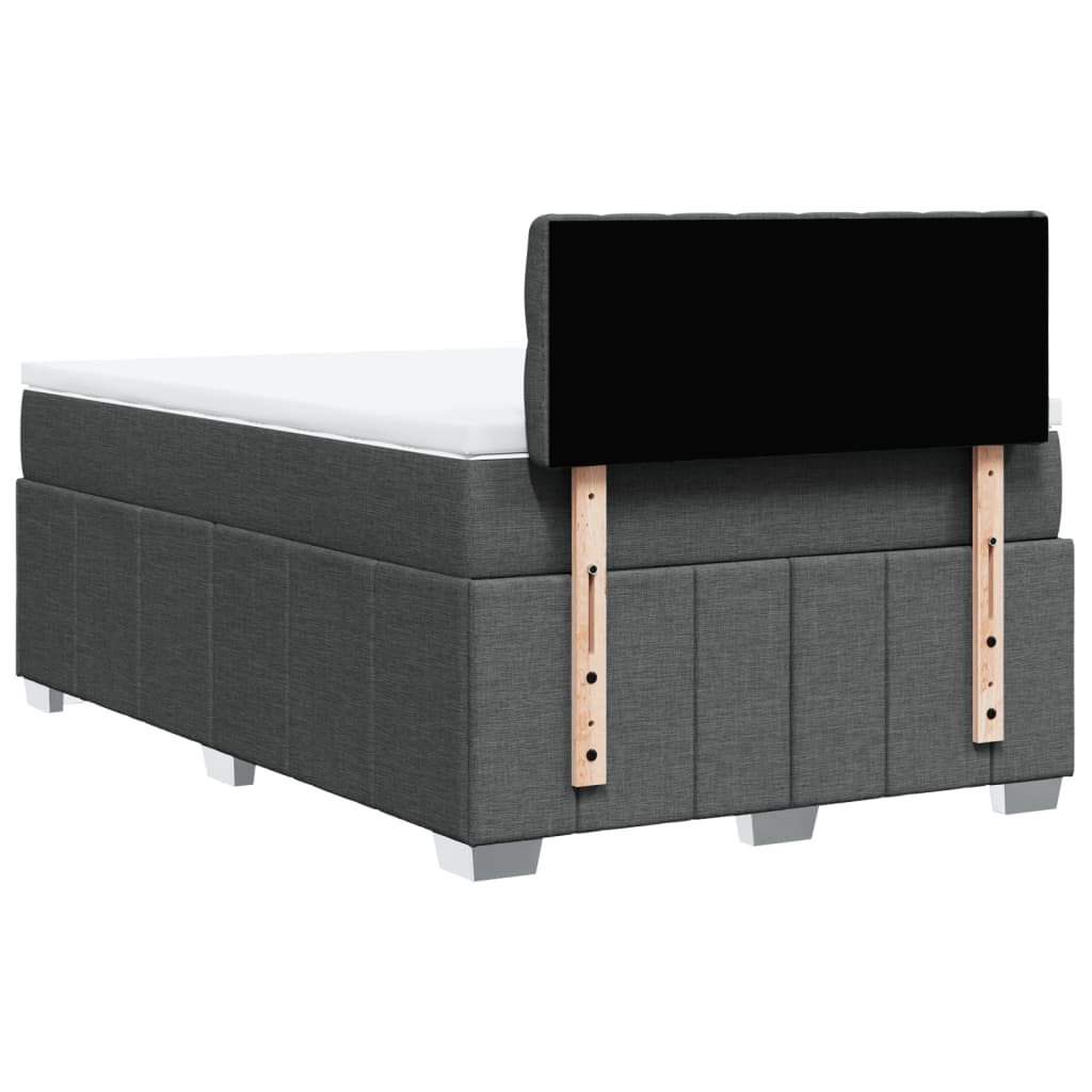 Boxspring met matras stof donkergrijs 120x190 cm