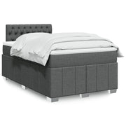 Box spring with mattress fabric dark grey 120x190 cm