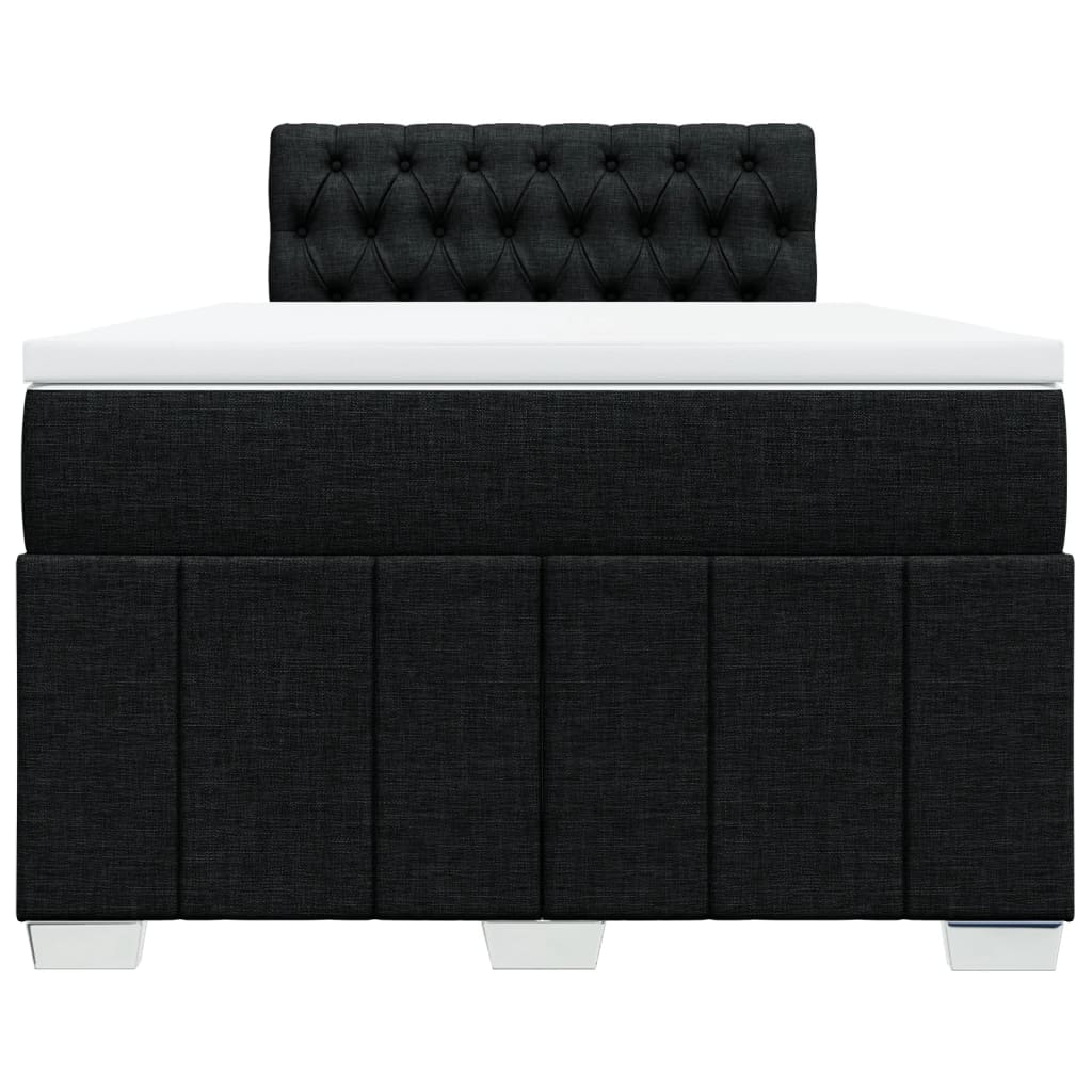 Boxspring met matras stof zwart 120x190 cm