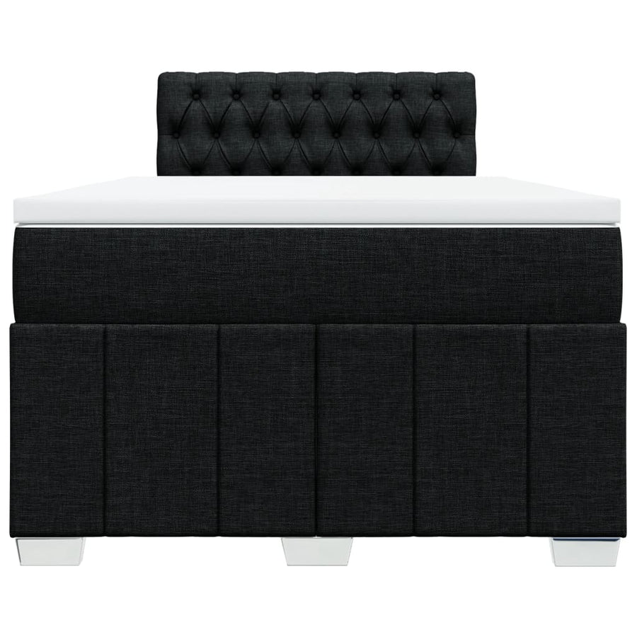 Boxspring met matras stof zwart 120x190 cm