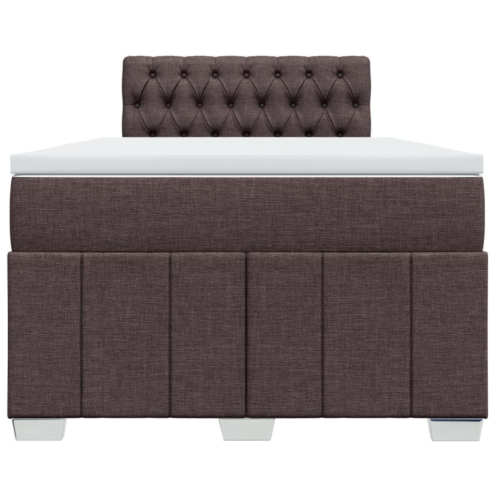Boxspring met matras stof donkerbruin 120x190 cm