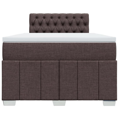Boxspring met matras stof donkerbruin 120x190 cm