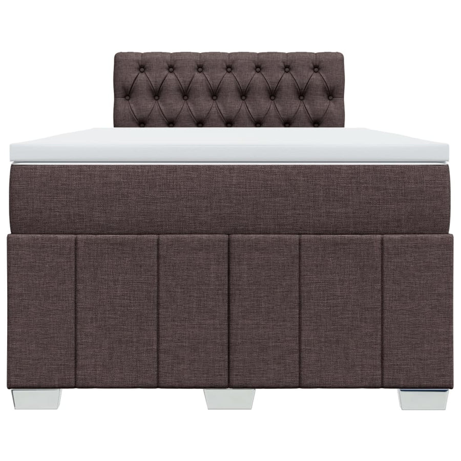 Boxspring met matras stof donkerbruin 120x190 cm
