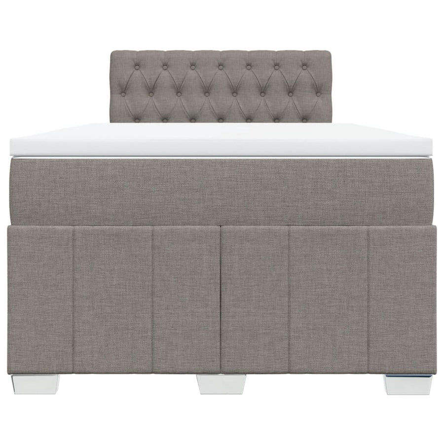 Boxspring met matras stof taupe 120x190 cm